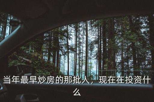 當(dāng)年最早炒房的那批人，現(xiàn)在在投資什么