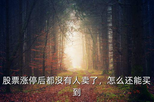 股票漲停后都沒有人賣了，怎么還能買到