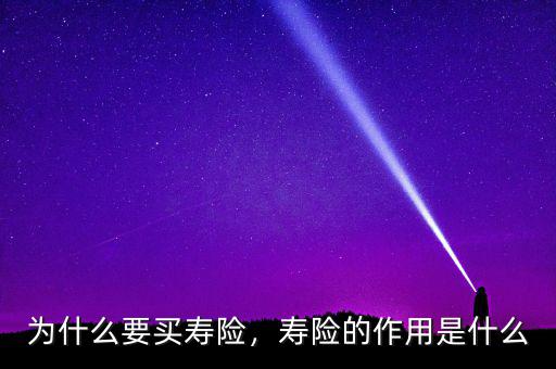 為什么要買壽險，壽險的作用是什么
