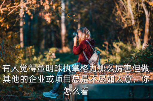 有人覺得董明珠執(zhí)掌格力那么厲害但做其他的企業(yè)或項(xiàng)目總是不盡如人意，你怎么看