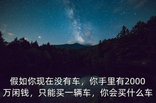 假如你現(xiàn)在沒有車，你手里有2000萬閑錢，只能買一輛車，你會買什么車