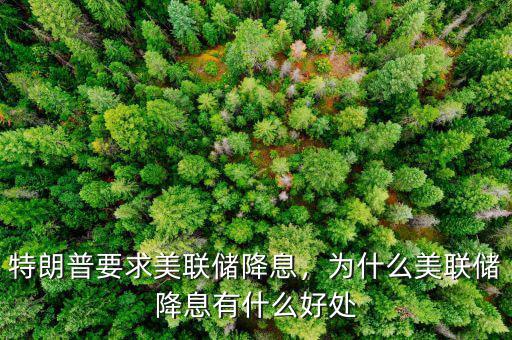 特朗普要求美聯(lián)儲降息，為什么美聯(lián)儲降息有什么好處