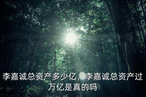 李嘉誠總資產(chǎn)多少億，李嘉誠總資產(chǎn)過萬億是真的嗎