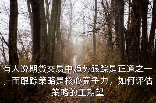 有人說期貨交易中趨勢跟蹤是正道之一，而跟蹤策略是核心競爭力，如何評估策略的正期望