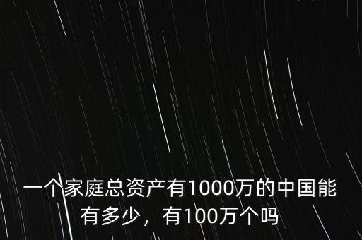 一個家庭總資產(chǎn)有1000萬的中國能有多少，有100萬個嗎