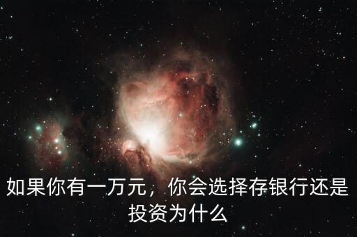 如果你有一萬元，你會選擇存銀行還是投資為什么