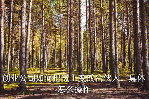 創(chuàng)業(yè)公司如何把員工變成合伙人，具體怎么操作