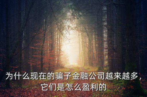 為什么現(xiàn)在的騙子金融公司越來越多，它們是怎么盈利的