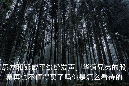 袁立和郎咸平紛紛發(fā)聲，華誼兄弟的股票再也不值得買了嗎你是怎么看待的