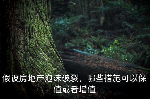 假設(shè)房地產(chǎn)泡沫破裂，哪些措施可以保值或者增值