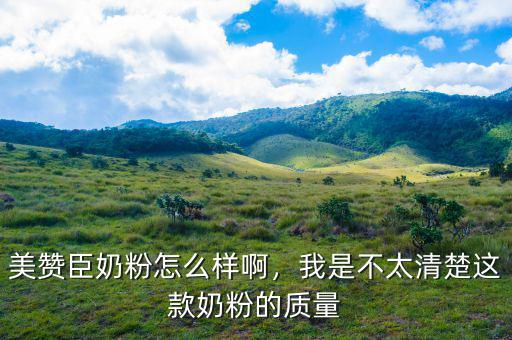 美贊臣奶粉怎么樣啊，我是不太清楚這款奶粉的質(zhì)量