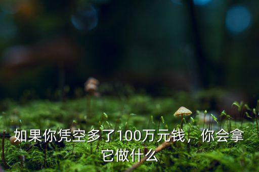 如果你憑空多了100萬元錢，你會(huì)拿它做什么