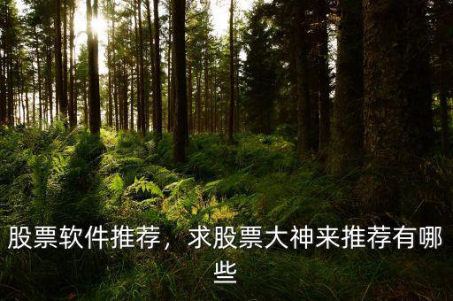 股票軟件推薦，求股票大神來推薦有哪些