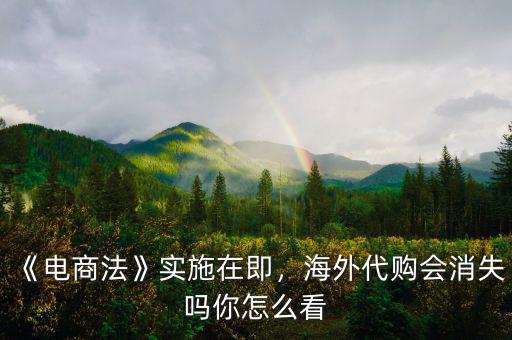 《電商法》實(shí)施在即，海外代購會(huì)消失嗎你怎么看