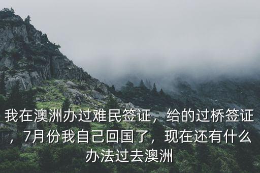 我在澳洲辦過(guò)難民簽證，給的過(guò)橋簽證，7月份我自己回國(guó)了，現(xiàn)在還有什么辦法過(guò)去澳洲