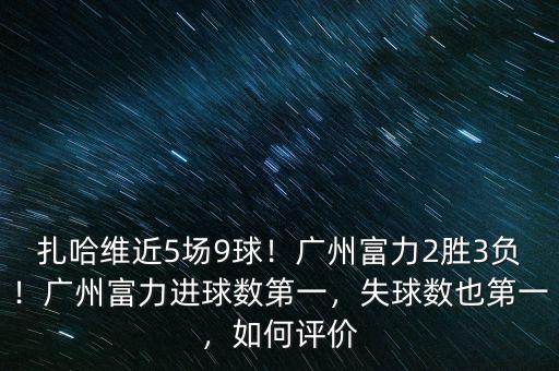 扎哈維近5場9球！廣州富力2勝3負(fù)！廣州富力進(jìn)球數(shù)第一，失球數(shù)也第一，如何評價