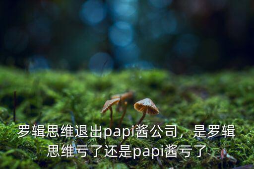 羅輯思維退出papi醬公司，是羅輯思維虧了還是papi醬虧了