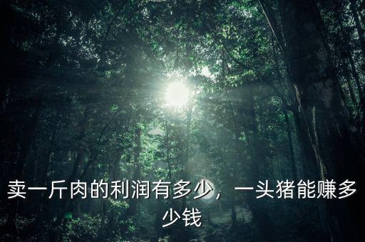 賣一斤肉的利潤有多少，一頭豬能賺多少錢