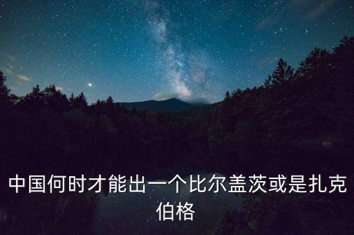 中國何時(shí)才能出一個(gè)比爾蓋茨或是扎克伯格