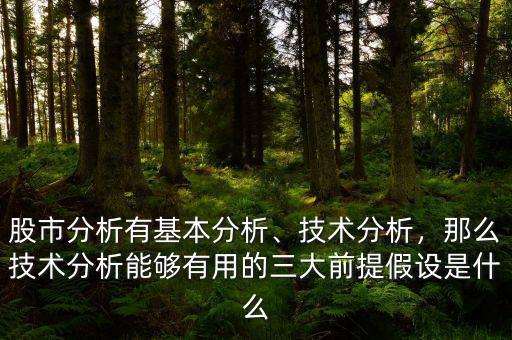 股市分析有基本分析、技術(shù)分析，那么技術(shù)分析能夠有用的三大前提假設(shè)是什么