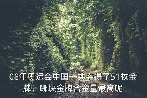 08年奧運(yùn)會(huì)中國一共奪得了51枚金牌，哪塊金牌含金量最高呢