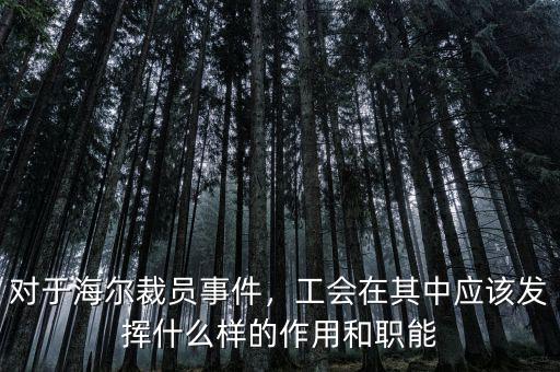 對(duì)于海爾裁員事件，工會(huì)在其中應(yīng)該發(fā)揮什么樣的作用和職能