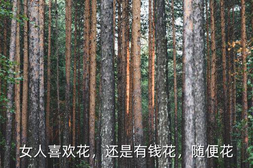 女人喜歡花，還是有錢花，隨便花