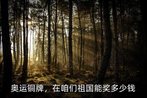 奧運(yùn)銅牌，在咱們祖國(guó)能獎(jiǎng)多少錢