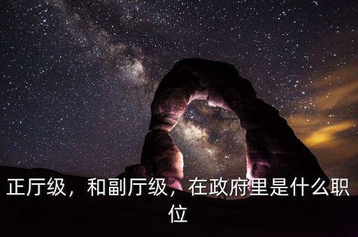 正廳級，和副廳級，在政府里是什么職位