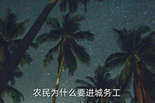 農(nóng)民為什么要進城務工