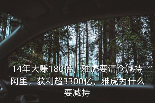 14年大賺180倍，雅虎要清倉減持阿里，獲利超3300億，雅虎為什么要減持