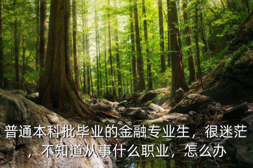 普通本科批畢業(yè)的金融專業(yè)生，很迷茫，不知道從事什么職業(yè)，怎么辦
