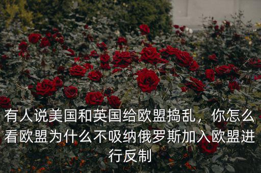有人說(shuō)美國(guó)和英國(guó)給歐盟搗亂，你怎么看歐盟為什么不吸納俄羅斯加入歐盟進(jìn)行反制