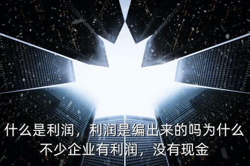 什么是利潤，利潤是編出來的嗎為什么不少企業(yè)有利潤，沒有現(xiàn)金