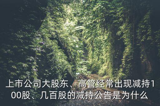 上市公司大股東、高管經(jīng)常出現(xiàn)減持100股、幾百股的減持公告是為什么