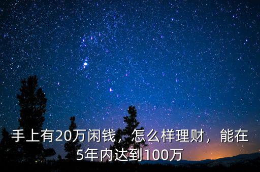 手上有20萬閑錢，怎么樣理財(cái)，能在5年內(nèi)達(dá)到100萬