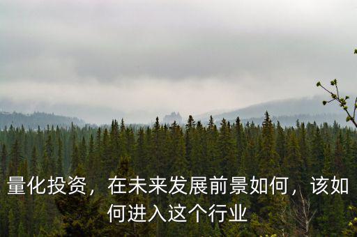 量化投資，在未來發(fā)展前景如何，該如何進入這個行業(yè)