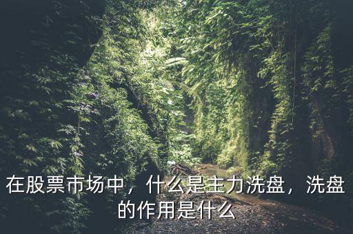 在股票市場中，什么是主力洗盤，洗盤的作用是什么