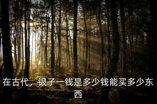 在古代，銀子一錢是多少錢能買多少東西