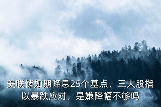 美聯(lián)儲如期降息25個基點，三大股指以暴跌應對，是嫌降幅不夠嗎