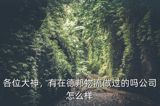 各位大神，有在德邦物流做過的嗎公司怎么樣