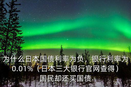 為什么日本國(guó)債利率為負(fù)，銀行利率為0.01%（日本三大銀行官網(wǎng)查得）國(guó)民卻還買(mǎi)國(guó)債
