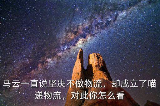 馬云一直說堅決不做物流，卻成立了喵遞物流，對此你怎么看