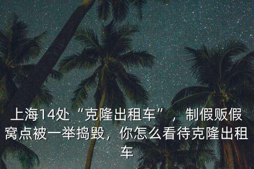 上海14處“克隆出租車”，制假販假窩點(diǎn)被一舉搗毀，你怎么看待克隆出租車