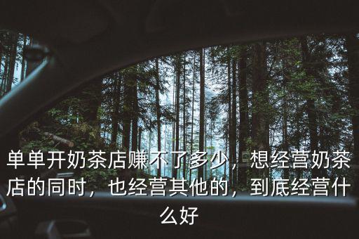 單單開奶茶店賺不了多少，想經(jīng)營奶茶店的同時(shí)，也經(jīng)營其他的，到底經(jīng)營什么好