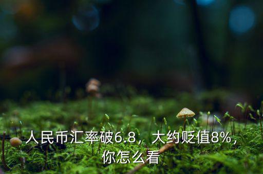 人民幣匯率破6.8，大約貶值8%，你怎么看