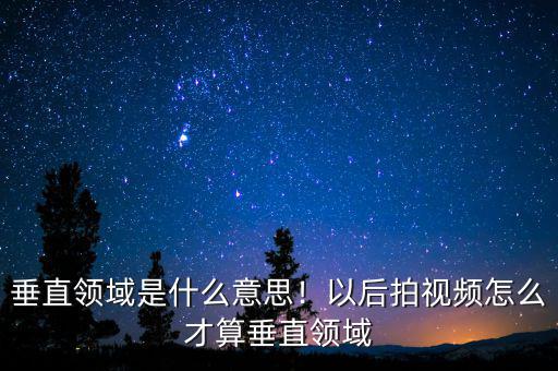 垂直領(lǐng)域是什么意思！以后拍視頻怎么才算垂直領(lǐng)域