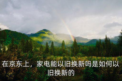 在京東上，家電能以舊換新嗎是如何以舊換新的