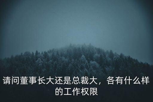 請問董事長大還是總裁大，各有什么樣的工作權(quán)限