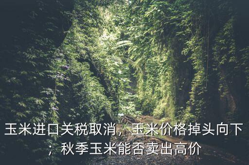 玉米進(jìn)口關(guān)稅取消，玉米價(jià)格掉頭向下；秋季玉米能否賣(mài)出高價(jià)